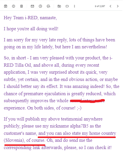 Geniune Customer Reviews on I-Red