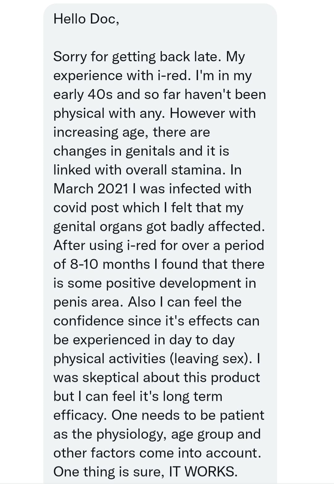Geniune Customer Reviews on I-Red
