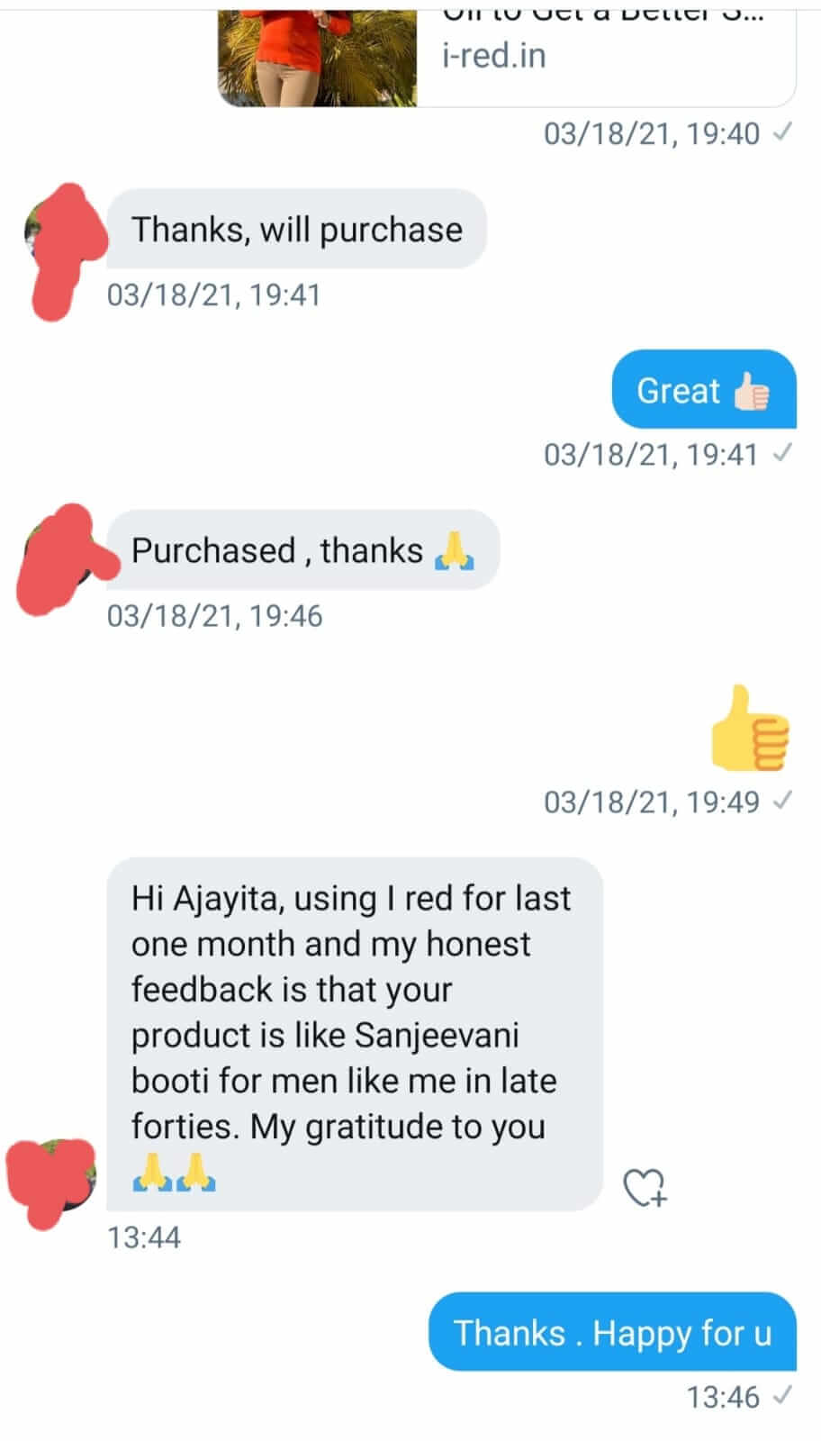 Geniune Customer Reviews on I-Red