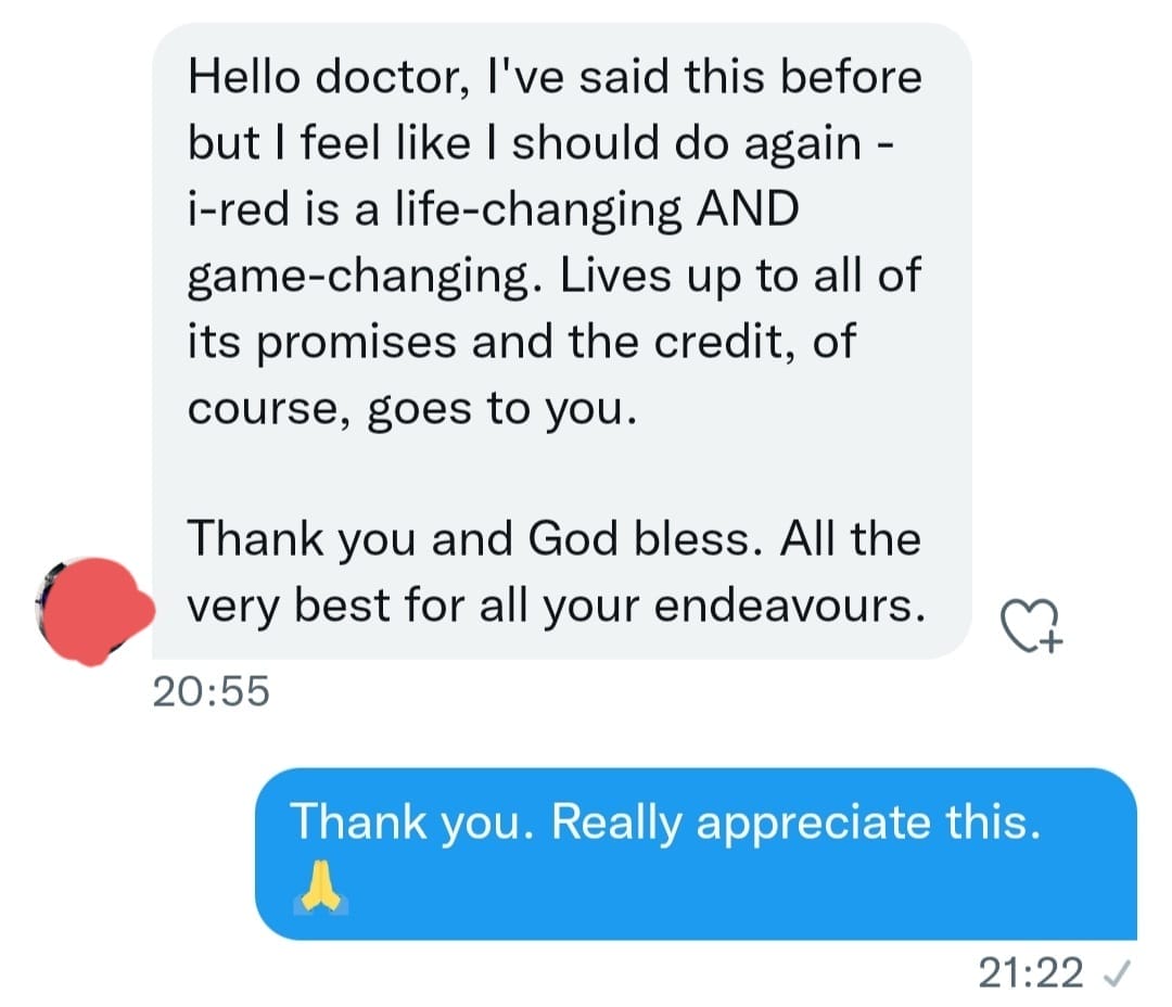 Geniune Customer Reviews on I-Red